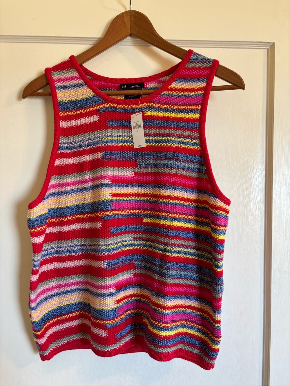 GAP Women’s Multicolor Striped Knit Tank Top - Red Accent